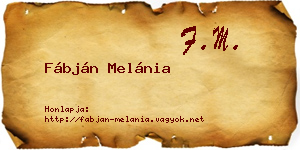 Fábján Melánia névjegykártya