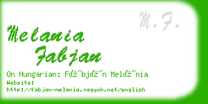 melania fabjan business card